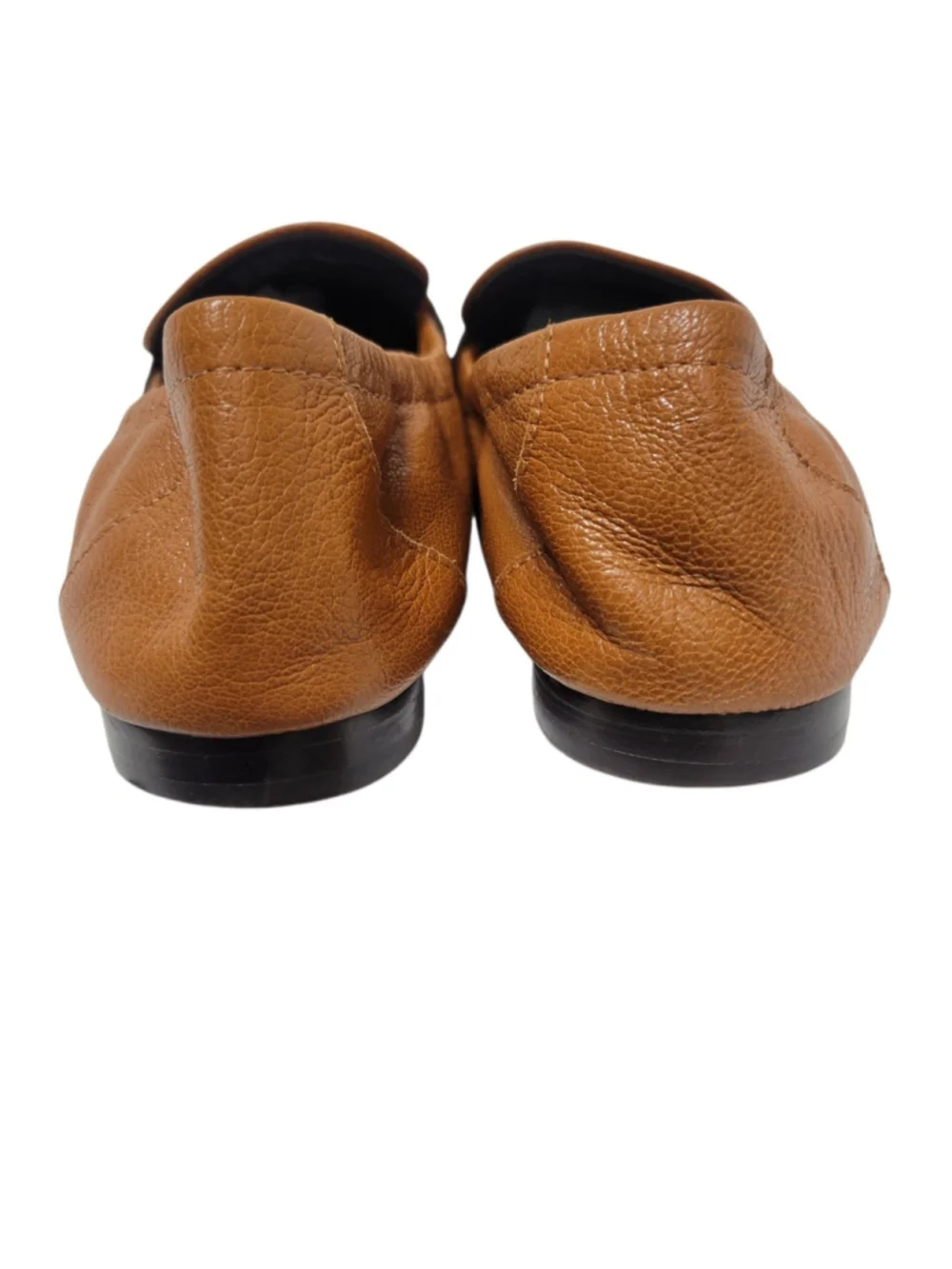 TORY BURCH Ballet Genuine Leather Brown Flat Size 7.5M Women Pre-owned Condition